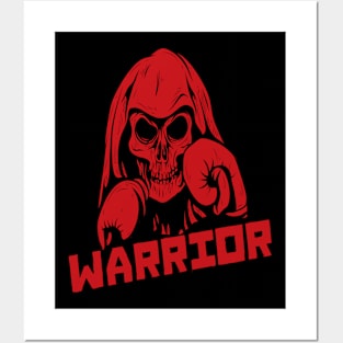 Boxing Skull warrior Posters and Art